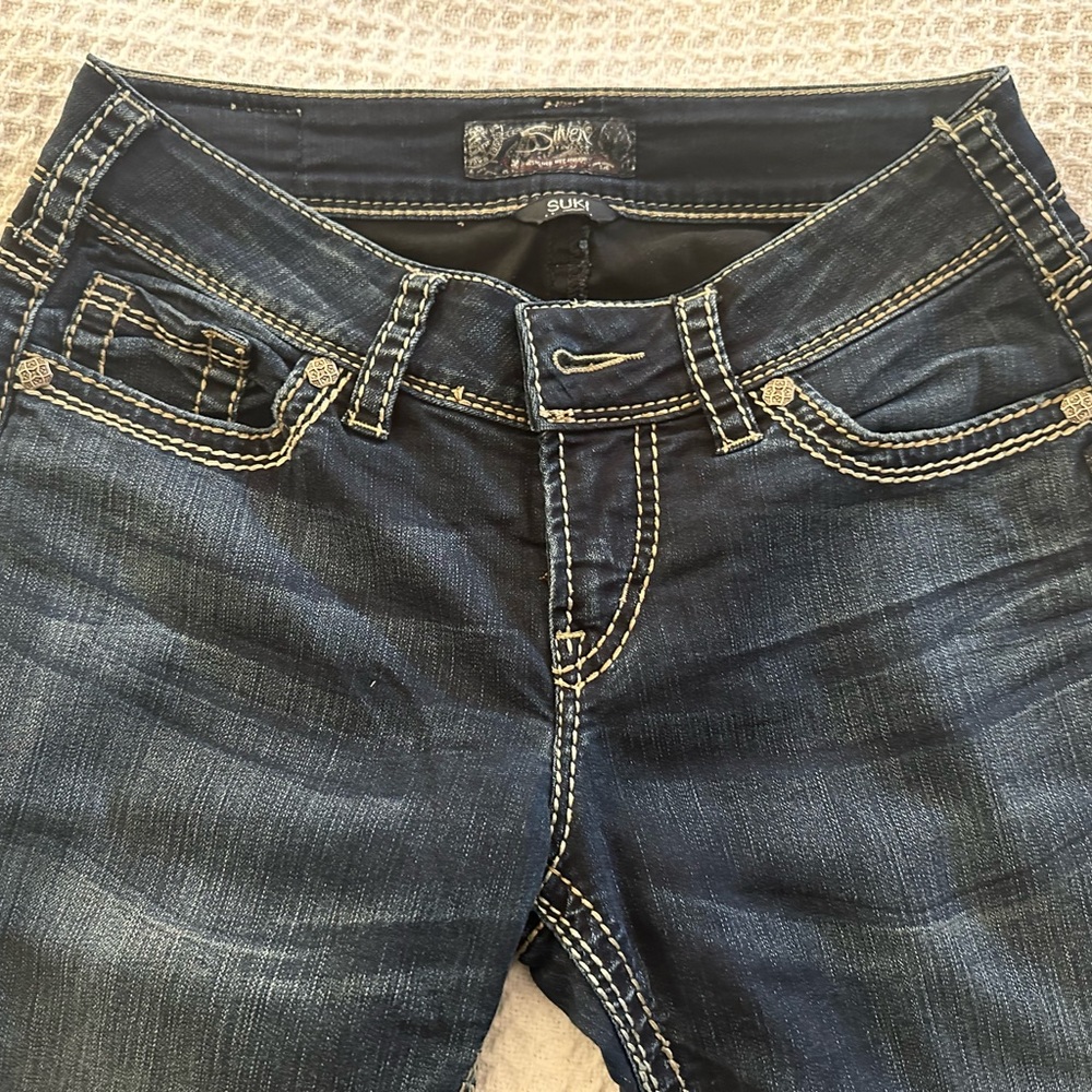 Silver Suki Mid Skinny Jean. W27/L31